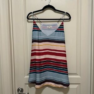 Multi color striped tank top